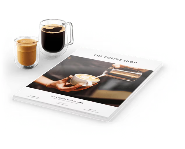 Magazine with Dolce Gusto cups